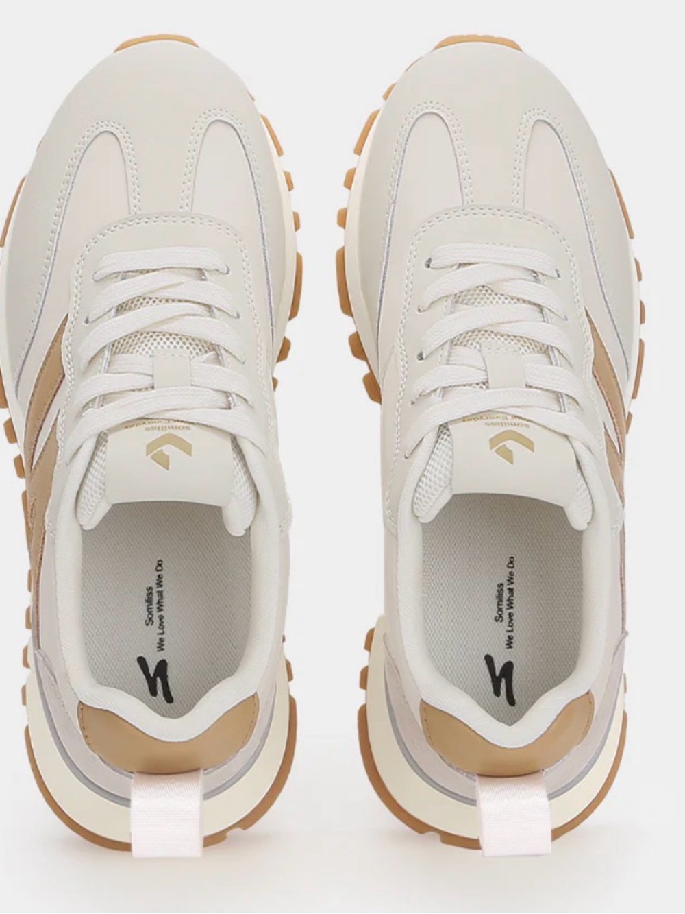 Somiliss Necap Revela White Beige Chunky Sneakers Size 9